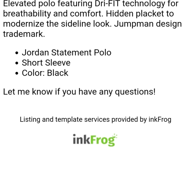 NWT Men's Jordan Active SS Polo Shirt - Picture 6 of 6